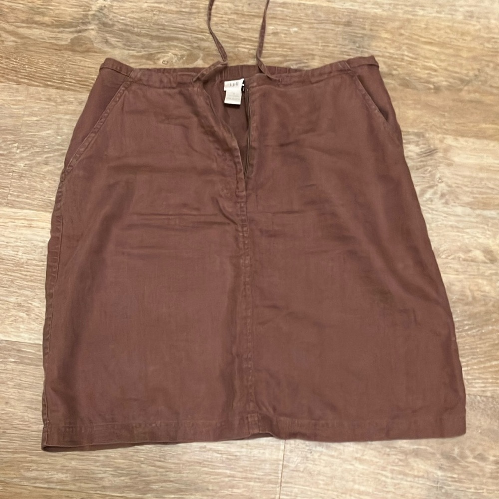 FINAL SALE WEEK! Goes to consignment 11/7. J.Jill chocolate brown linen skirt